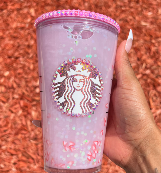 Pink Drink Snowglobe Tumbler